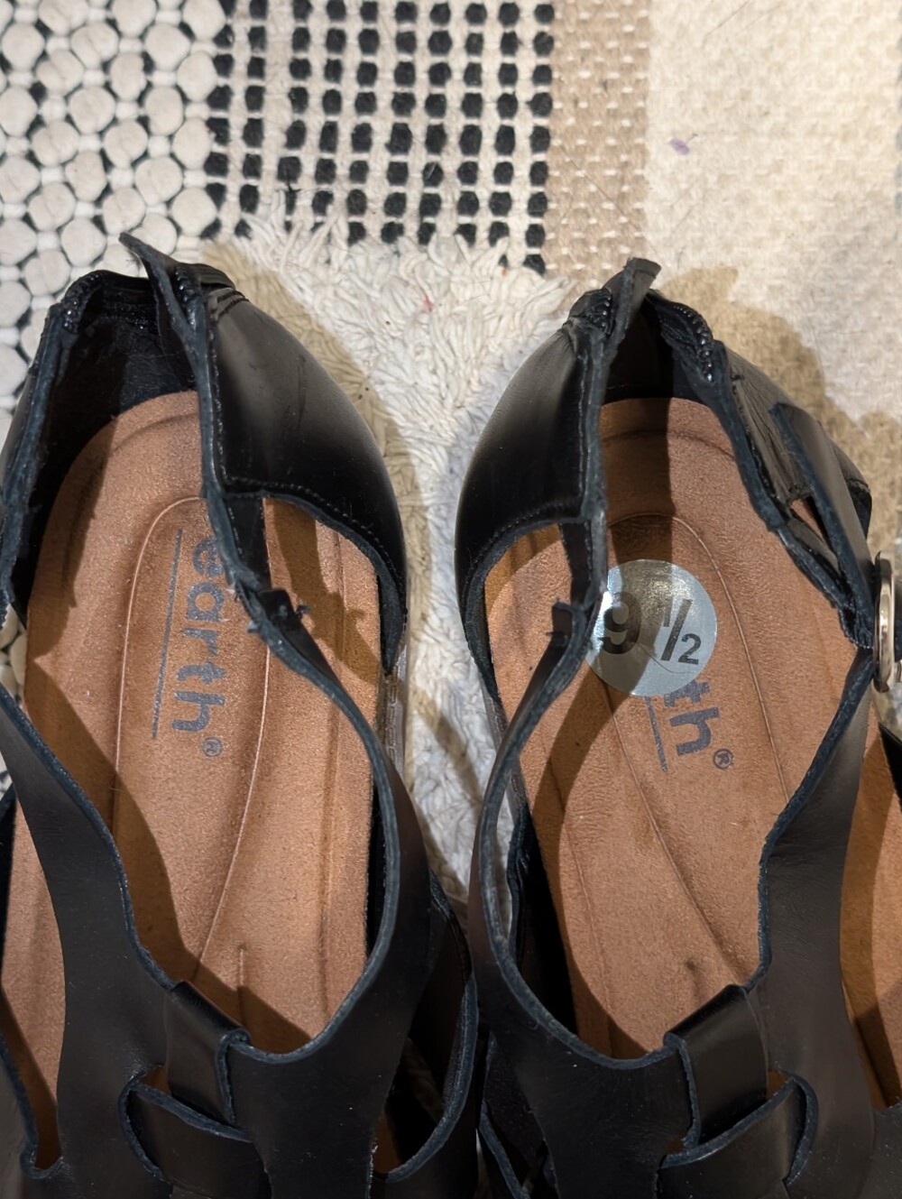 Earth Black Braided Slingback Sandals - Picture 5 of 5